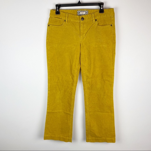 yellow bootcut jeans